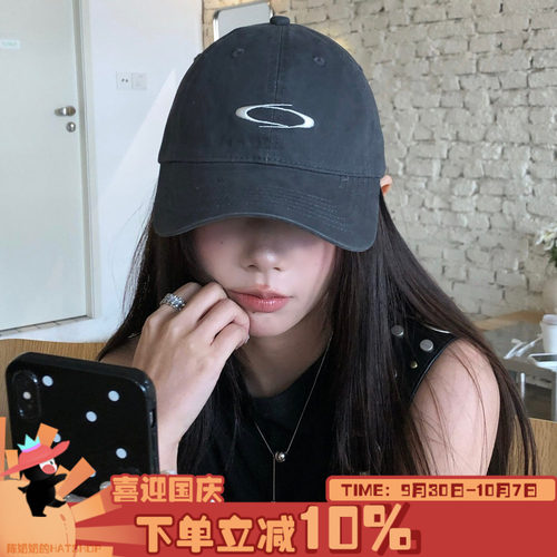 复古做旧美式街头刺绣棒球帽女