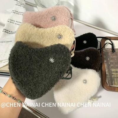 冬日暖呼呼陈奶奶毛绒保暖口罩女