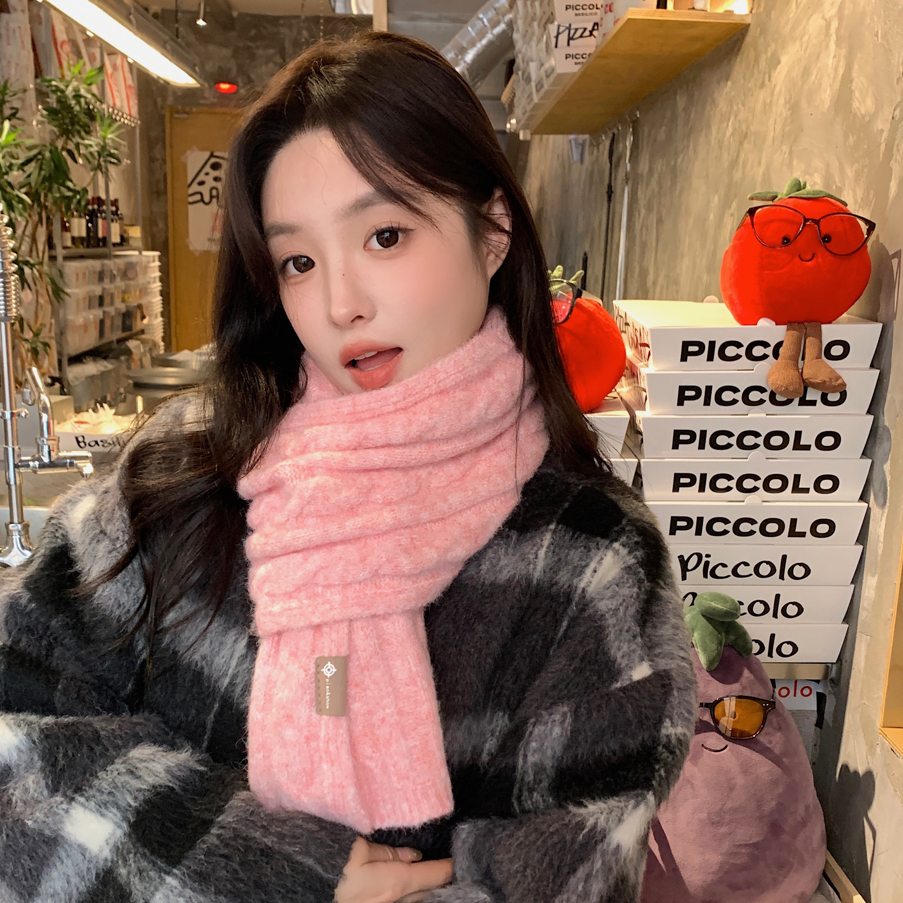 早秋宝藏款！陈奶奶冬季氛围感百搭加厚保暖围巾防寒针织毛线围脖