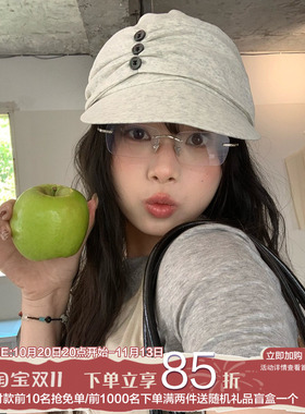 陈奶奶韩系后绑带报童帽女遮阳
