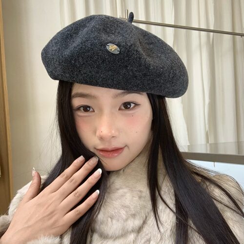 陈奶奶100%羊毛女秋冬贝雷帽