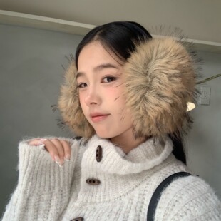 陈奶奶 复古蓬松长毛耳罩女生秋冬加厚保暖骑行护耳防寒百搭耳套