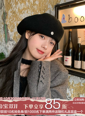 陈奶奶贝雷帽天花板气质女秋冬
