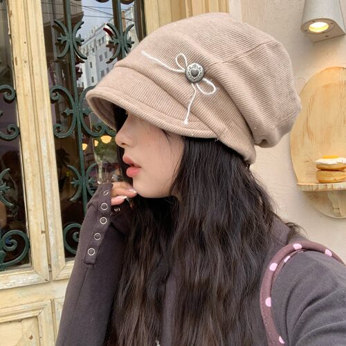 陈奶奶复古爱心扣堆堆帽子女