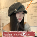 早秋清冷感 百搭顯臉小貝雷帽子女 陳奶奶復古日系褶皺報童帽時尚