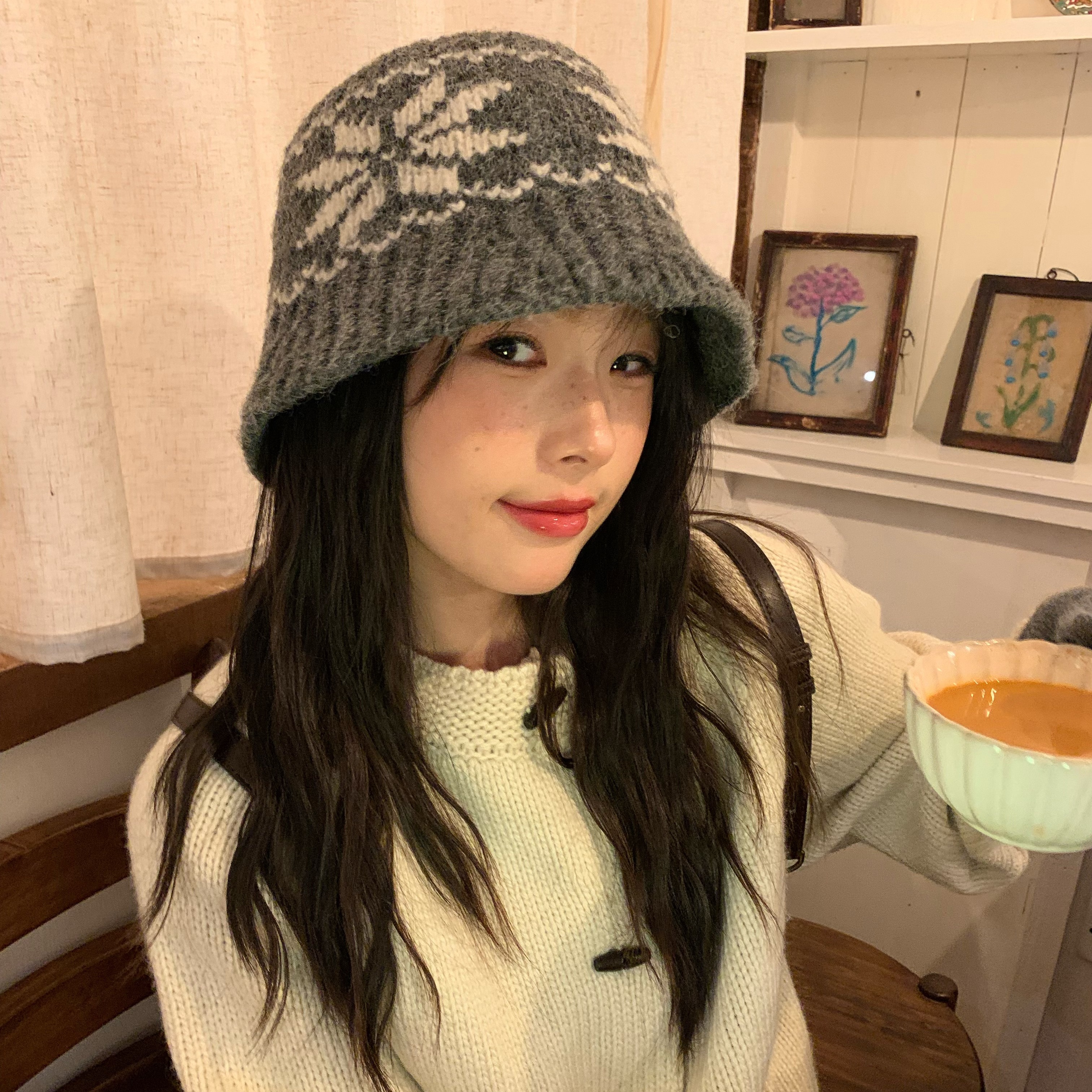 陈奶奶费尔岛风针织渔夫帽子女