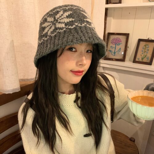 陈奶奶费尔岛风针织渔夫帽子女