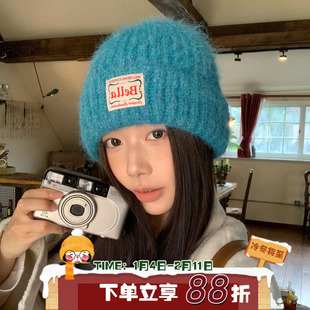 活力满分！陈奶奶纯色白标毛线帽女款韩系百搭保暖防寒学生护耳帽