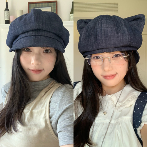 陈奶奶牛仔猫耳八角帽女