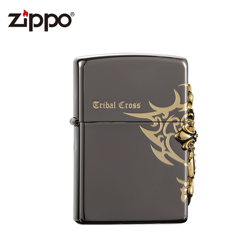 官方正品Zippo打火机个性创意黑冰古银十字架之宝防风送礼男zipoo