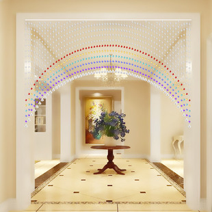 玄关珠帘客厅隔断门帘玄关风水挂帘半帘免打孔珠子装饰门帘成品