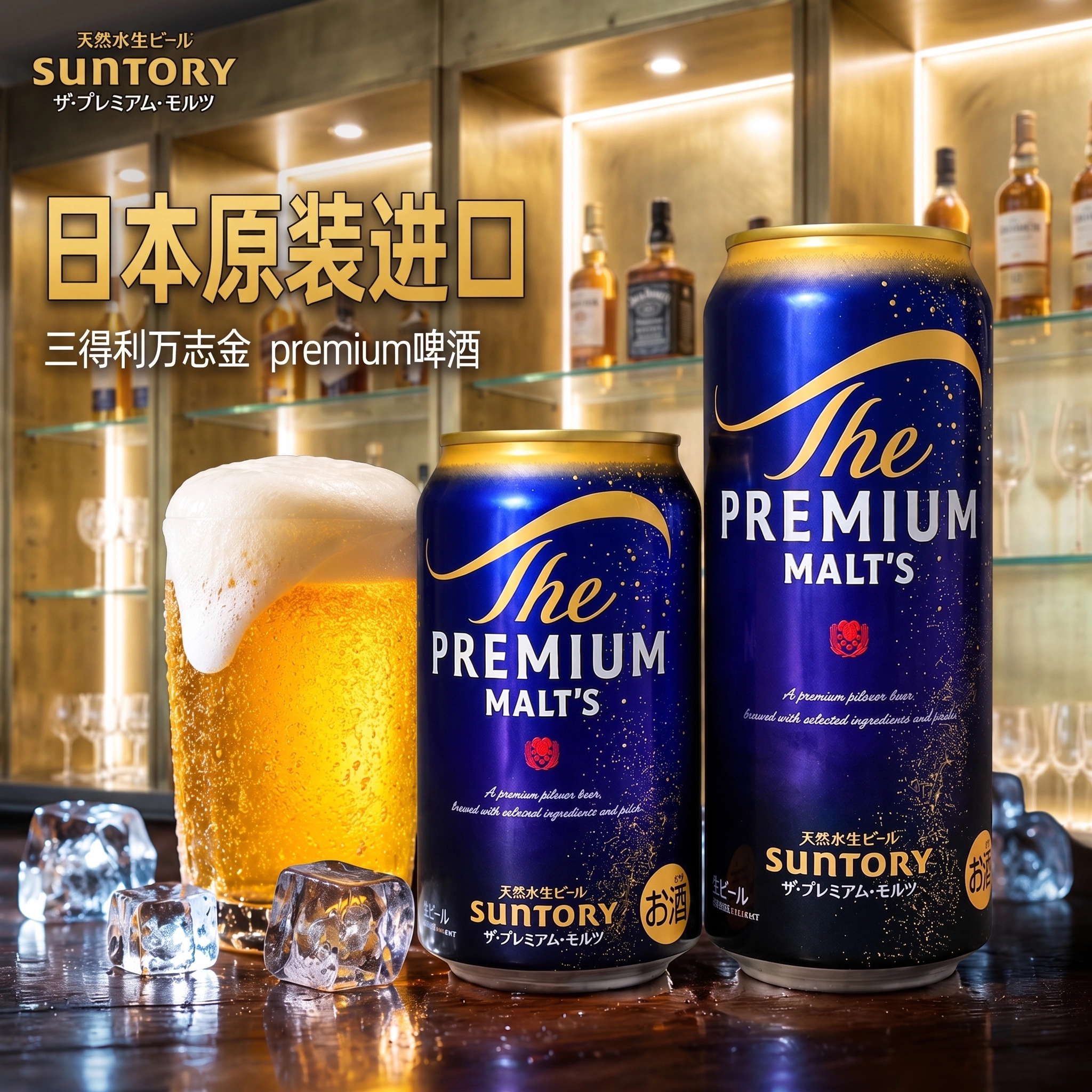 日本进口三得利万志金啤酒生啤350/500ml罐听天然水啤酒拉格原装