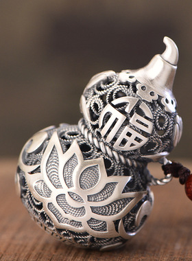 民族风花丝镂空转运福字大号葫芦