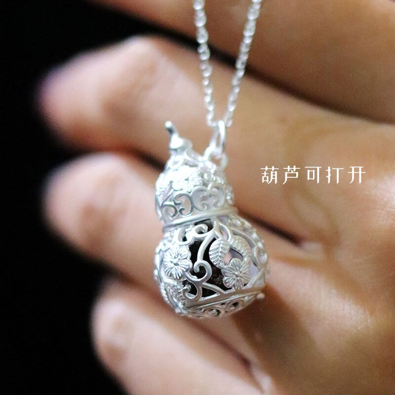 古风香囊球藏银项链女可打开葫芦图片