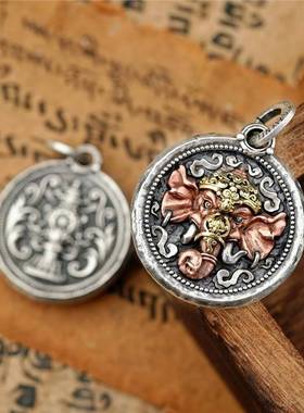 s925银饰天机项链周易经八卦挂件