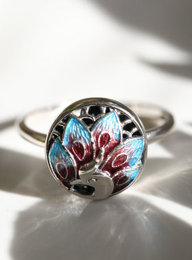 纯银复古民族风孔雀凤凰古典戒指