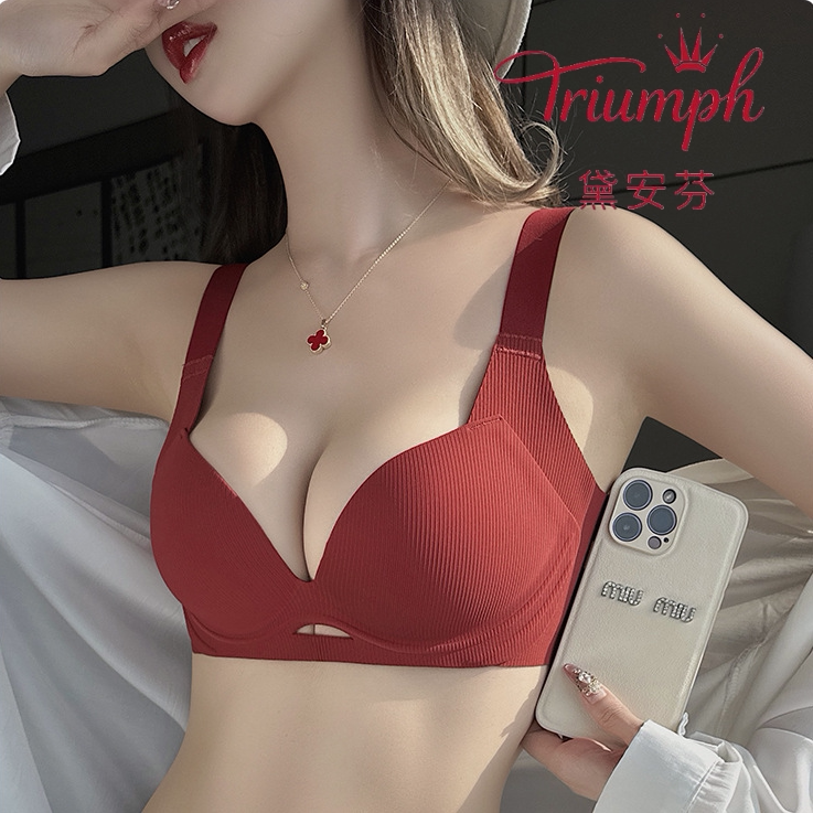 黛安芬文胸上托无痕红色本命年