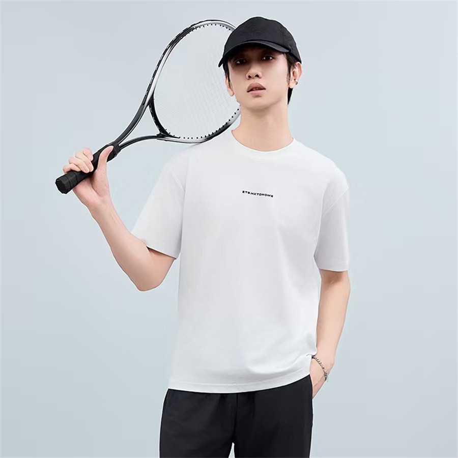 狐轩夏季新品印花圆领短袖t恤男