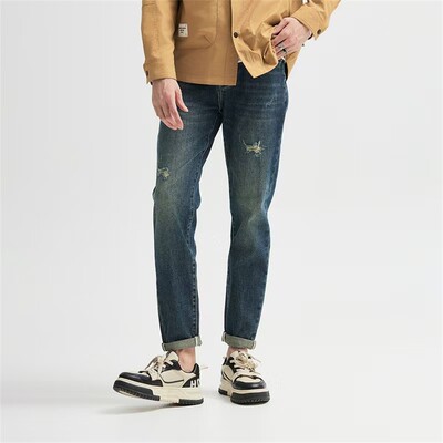 狐轩男装休闲秋冬新品水洗牛仔裤