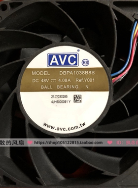 原装 AVC DBPA1038B8S DC48V 4.08A 连体风扇双电机10CM散热风扇