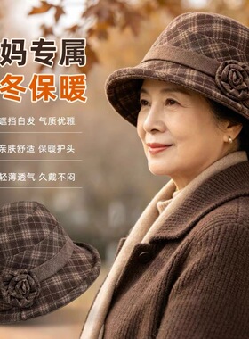 中老年女秋冬毛呢显脸小渔夫帽
