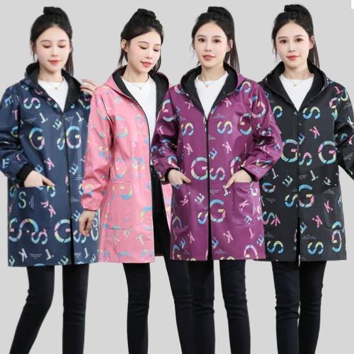 防水防油加绒加厚保暖时尚罩衣