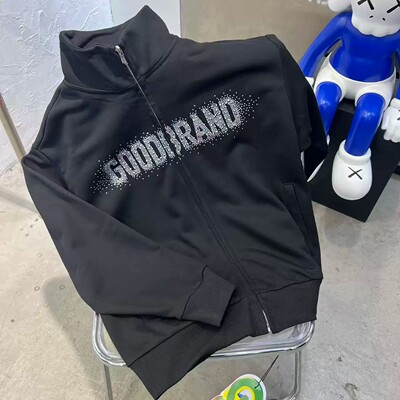 GOODBRAND星空月牙烫钻卫衣开衫