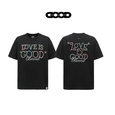GOODBRAND马卡龙色珍珠字母T恤