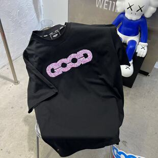 GOODBRAND 新款紫色薰衣草花卉珠片绣轻奢高级感短袖T恤 男女同款