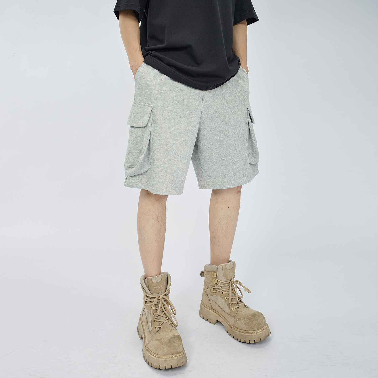 HAMB原创美式复古重磅棉宽松短裤