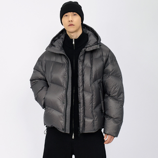 HAMB原创 2025冬季新款90白鸭绒高级感连帽羽绒服男外套休闲户外