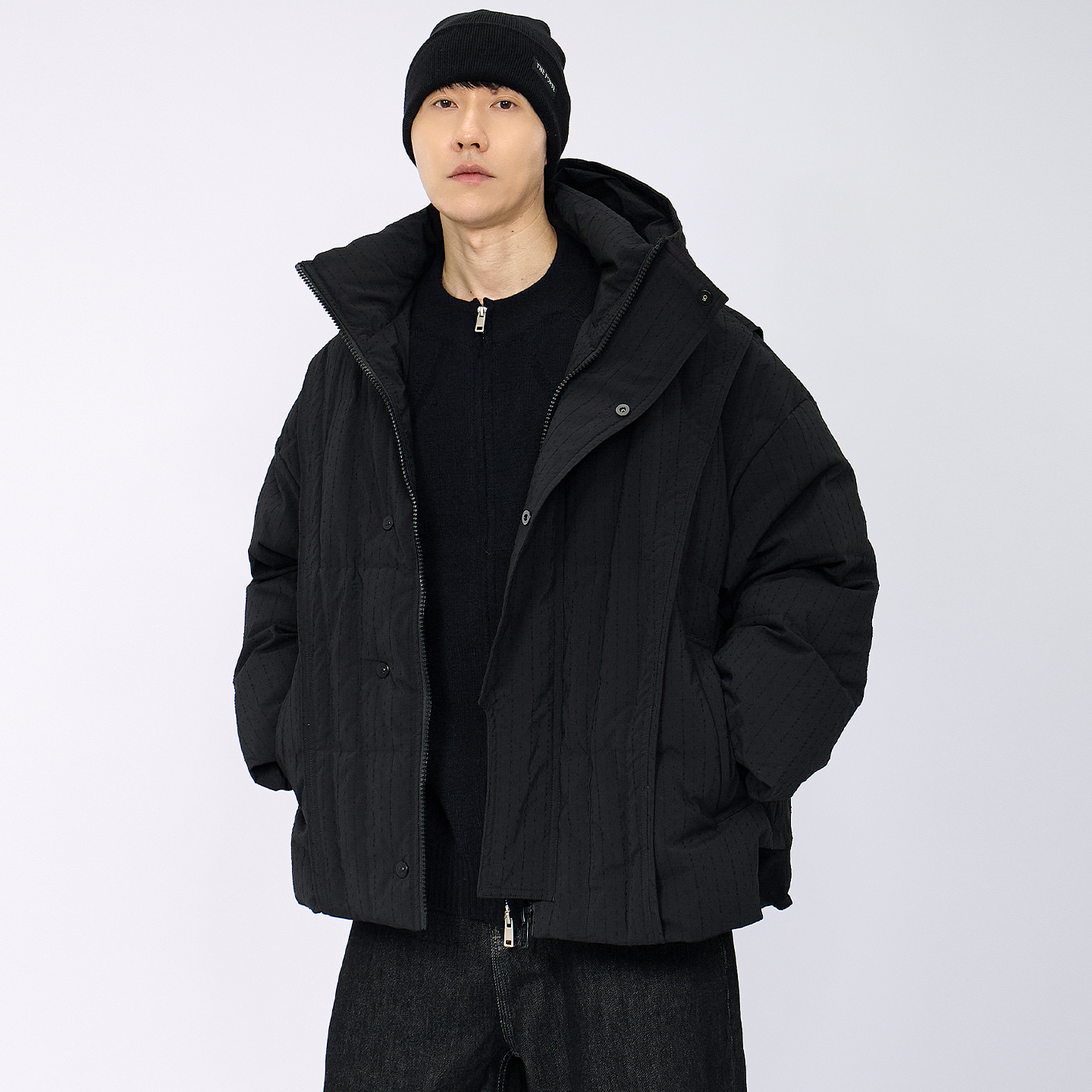 HAMB原创90白鸭绒连帽羽绒服男