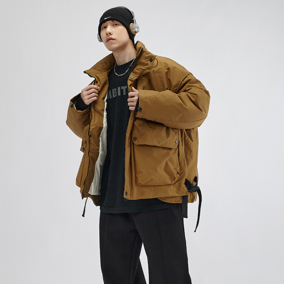 HAMB原创高级户外风立领羽绒服