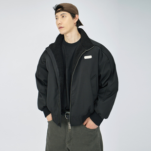 HAMB原创2025冬新款高级质感短宽cleanfit立领夹克羽绒服外套男