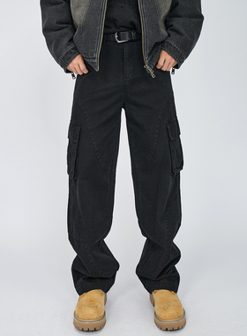 HAMB原创 2026春季新款美式复古伞兵多口袋工装裤男宽松休闲痞帅