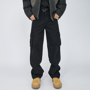 HAMB原创 2026春季新款美式复古伞兵多口袋工装裤男宽松休闲痞帅