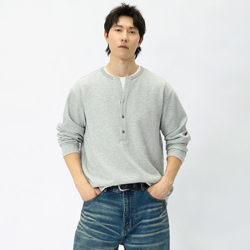 版型超绝松弛老钱风假两件卫衣