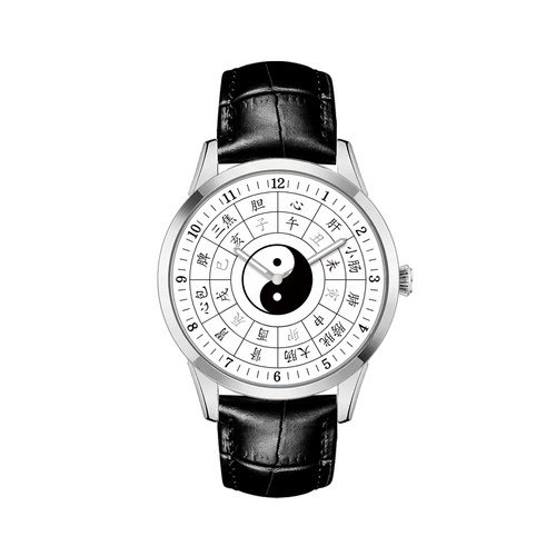 会转动的太极十二时辰子午流注黄帝内经中医经络养生防水石英手表