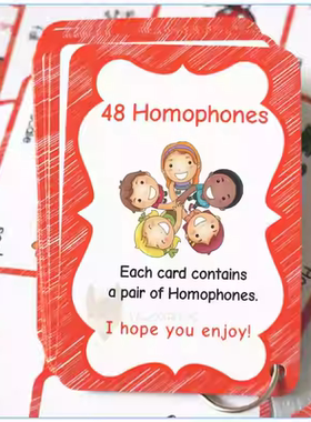 儿童英文闪卡片Homonyms英语同音形异义词小学启蒙单词早教具