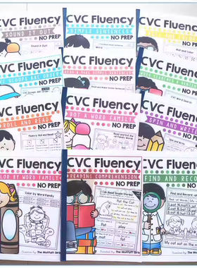 cvc fluency元音辅音family word拼读练习外国课堂材料英语启教具