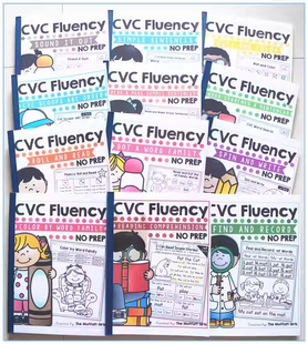 cvc fluency元音辅音family word拼读练习外国课堂材料英语启教具