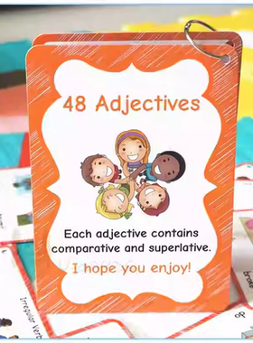 Adjective形容比较级英语闪卡幼儿儿童小学启蒙早教教具单词卡片