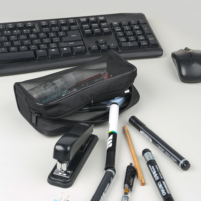 多功能网纱袋化妆包便携式高质感收纳袋纯色耐磨旅行洗漱收纳包