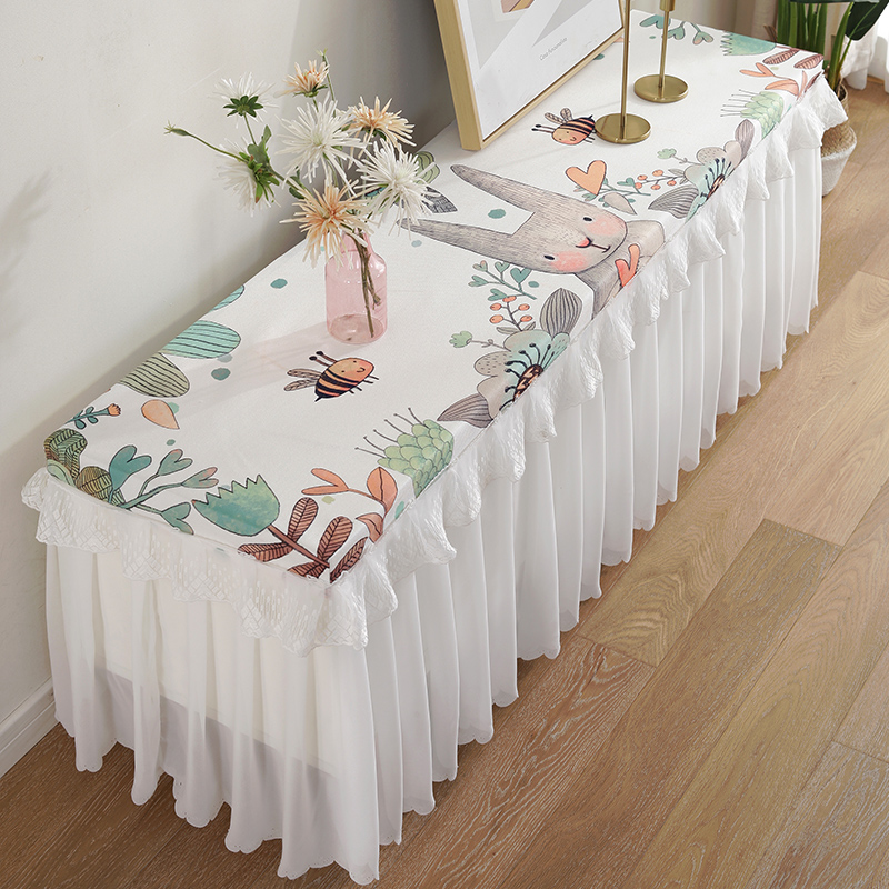 家用客厅蕾丝雪纺全包长方形桌布
