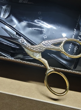 意大利比美士premax十字绣缝纫小剪刀高级精钛铬钢双色金银鹤剪刀