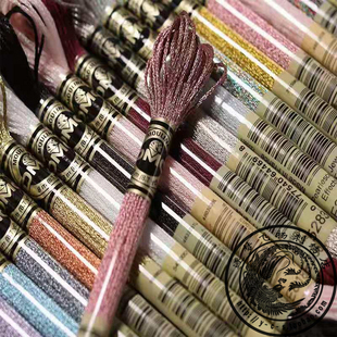 法国DMC十字绣绣线317金属线荧光线夜光线单色一米送带割刀穿线器