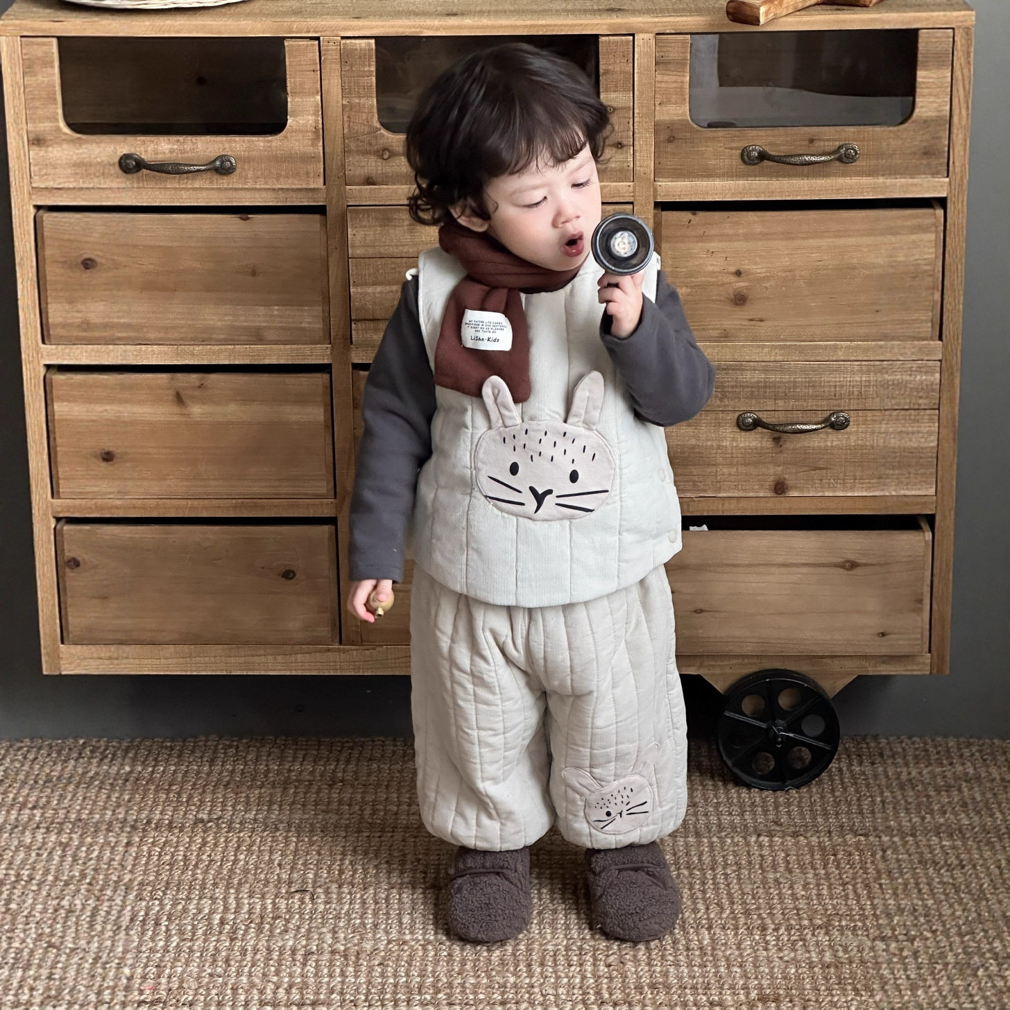 儿童服装秋冬款2025新品韩版童装宝宝加绒打底男童棉马甲加厚