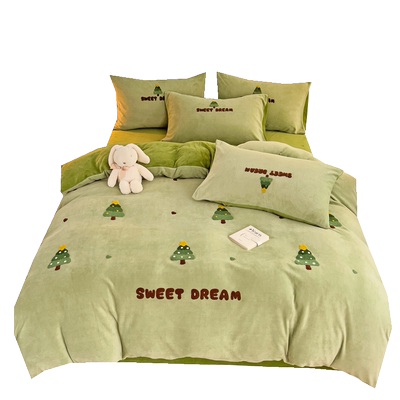 A类牛奶绒加厚保暖被套单件被罩