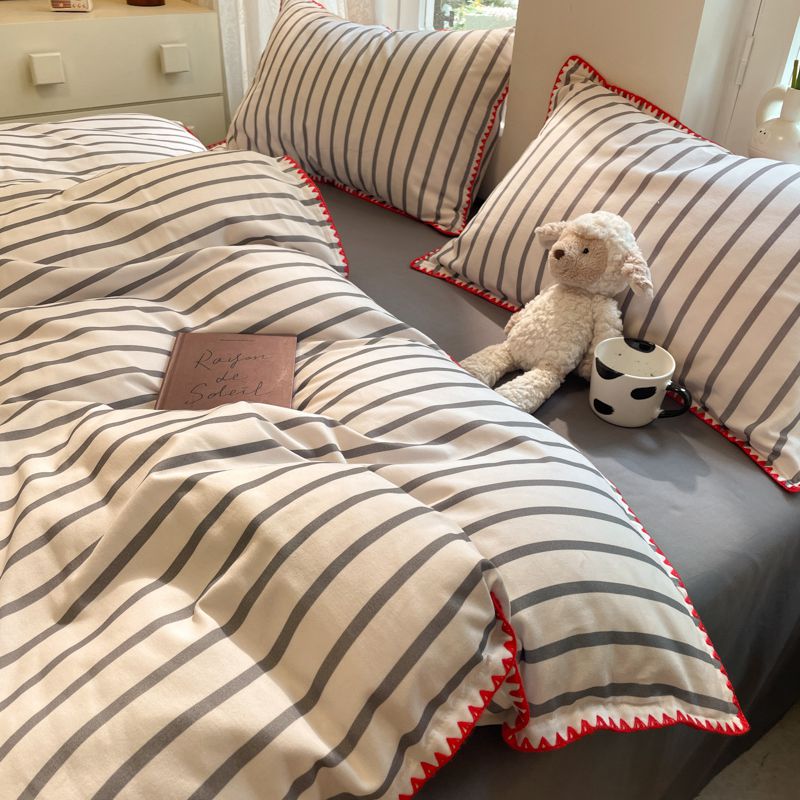 A类全棉磨毛四件套简约现代