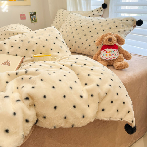 A类母婴级加厚兔兔绒四件套少女